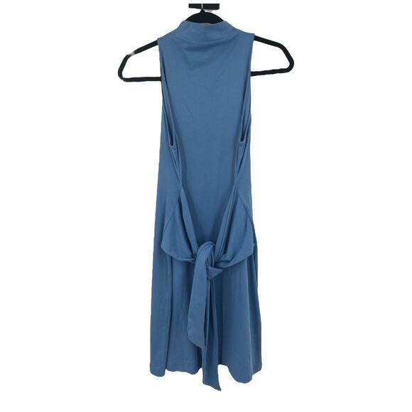 Vince Dress sleeveless mock neck knit blue size Medium M - Picture 2 of 7